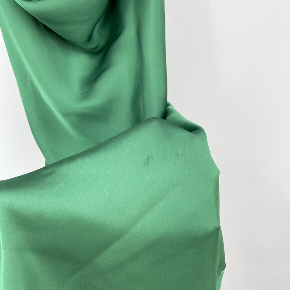 Lovers and Friends | Boa Mini Dress in Green Satin Cowl Neck Slip S w/ Tags - Picture 7 of 14
